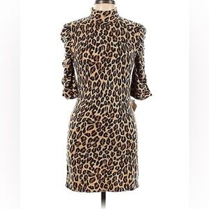 INC – Animal Print Turtleneck Tunic Sweater Dress